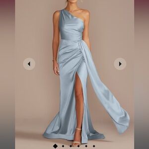 David’s bridal dusty blue bridesmaid dress size 2 galina signature